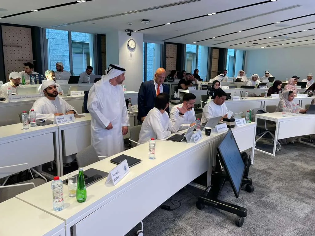 Dave Hajdu with the Executive MBA cohort in Dubai during the Leadership in the AI Era program.